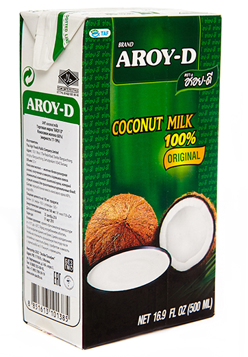 Кокосовое молоко "Aroy-d" 60%, 500 мл (Tetra Pak)(жирность 17-19%)