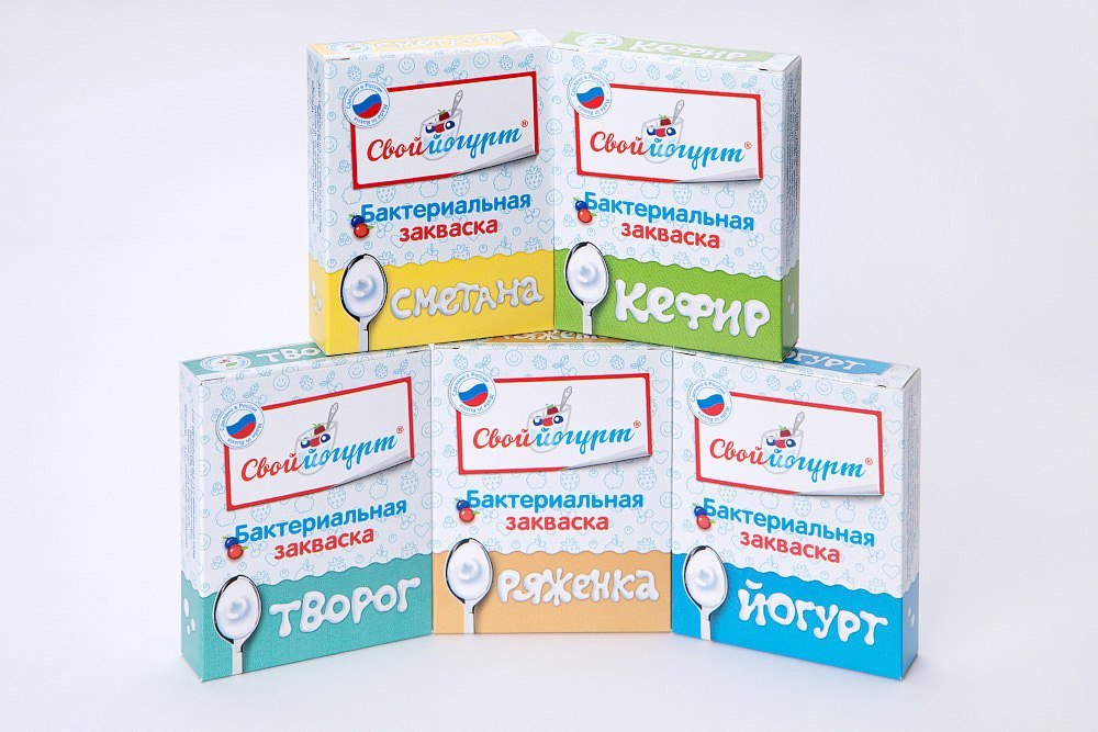 Закваски премиум Свой Йогурт (Россия) для приготовления йогурта, кефира, сметаны, ряженки, творога