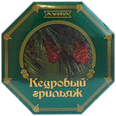 Кедровый грильяж в шоколаде (коробка - 100 гр.) ф-ка "Ангара" г. Иркутск